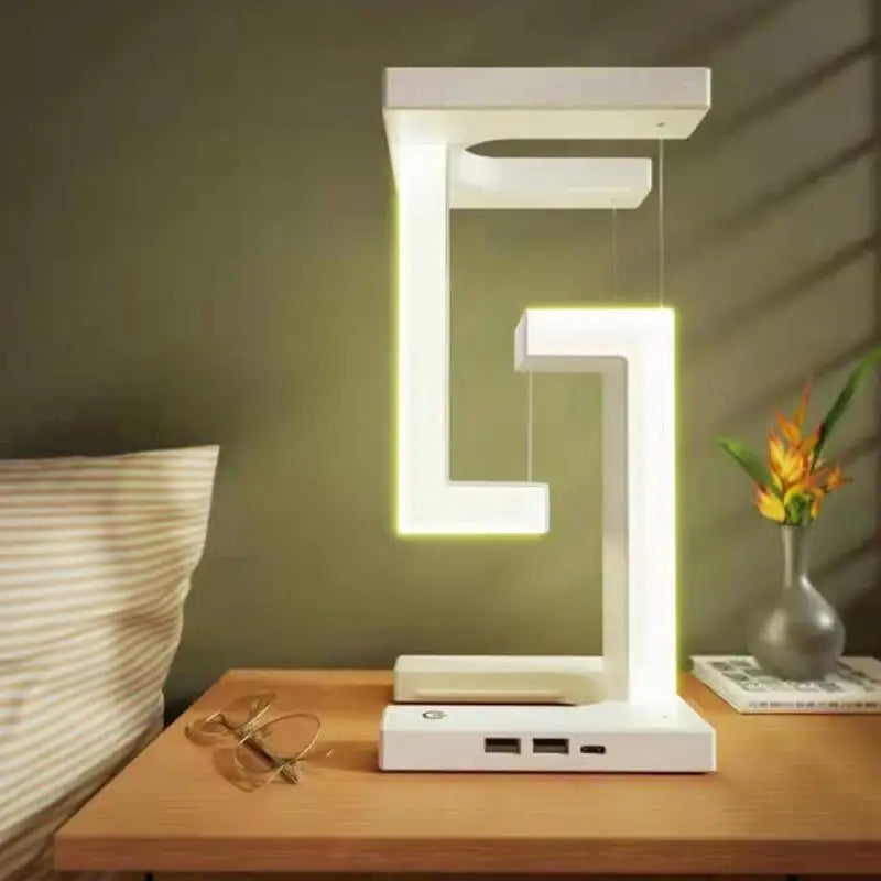 شاحن wireless متعددة الإستخدام + اباجورة هندسيه