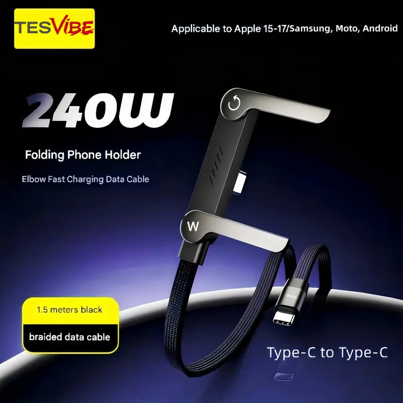 Invisible Holder Charger Cable with Stand -  Super Fast Charging 240W