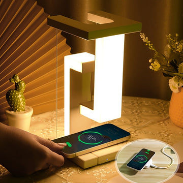 شاحن wireless متعددة الإستخدام + اباجورة هندسيه