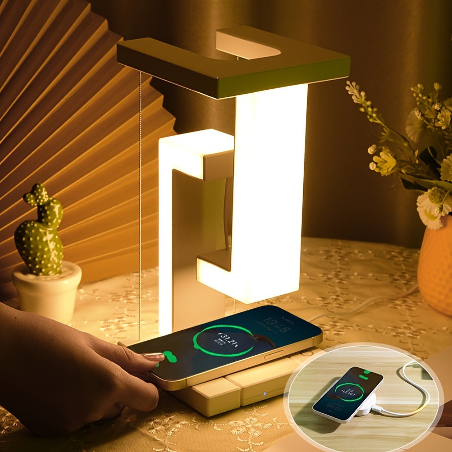 شاحن wireless متعددة الإستخدام + اباجورة هندسيه