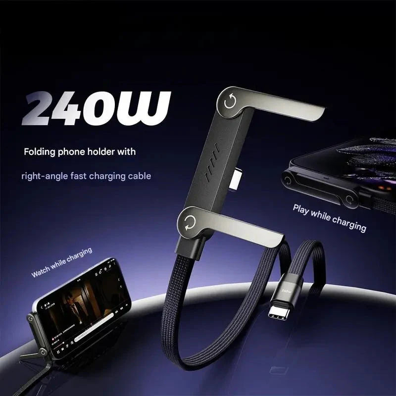 Invisible Holder Charger Cable with Stand -  Super Fast Charging 240W
