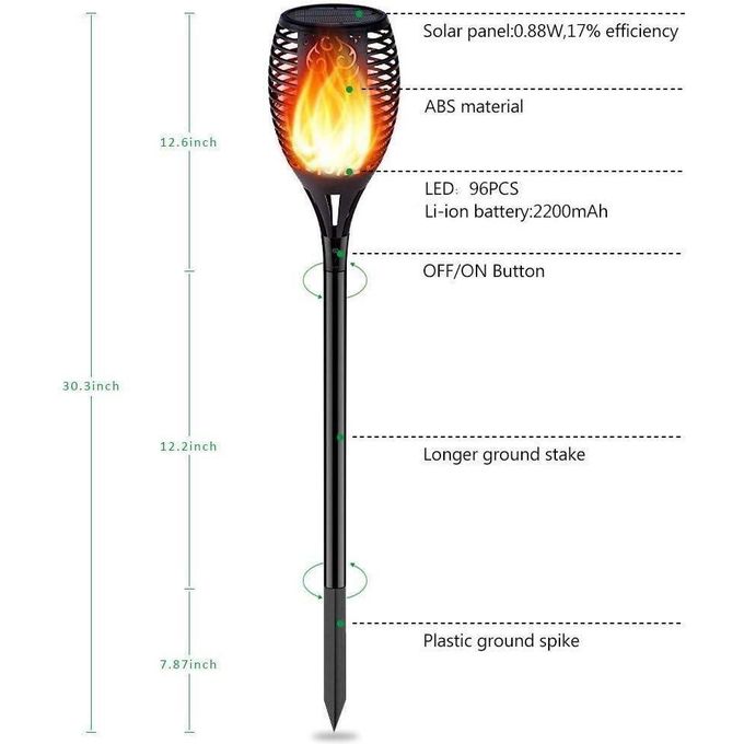 إضاءه الحديقه الشتويه تعمل بالطاقه الشمسيه Flame